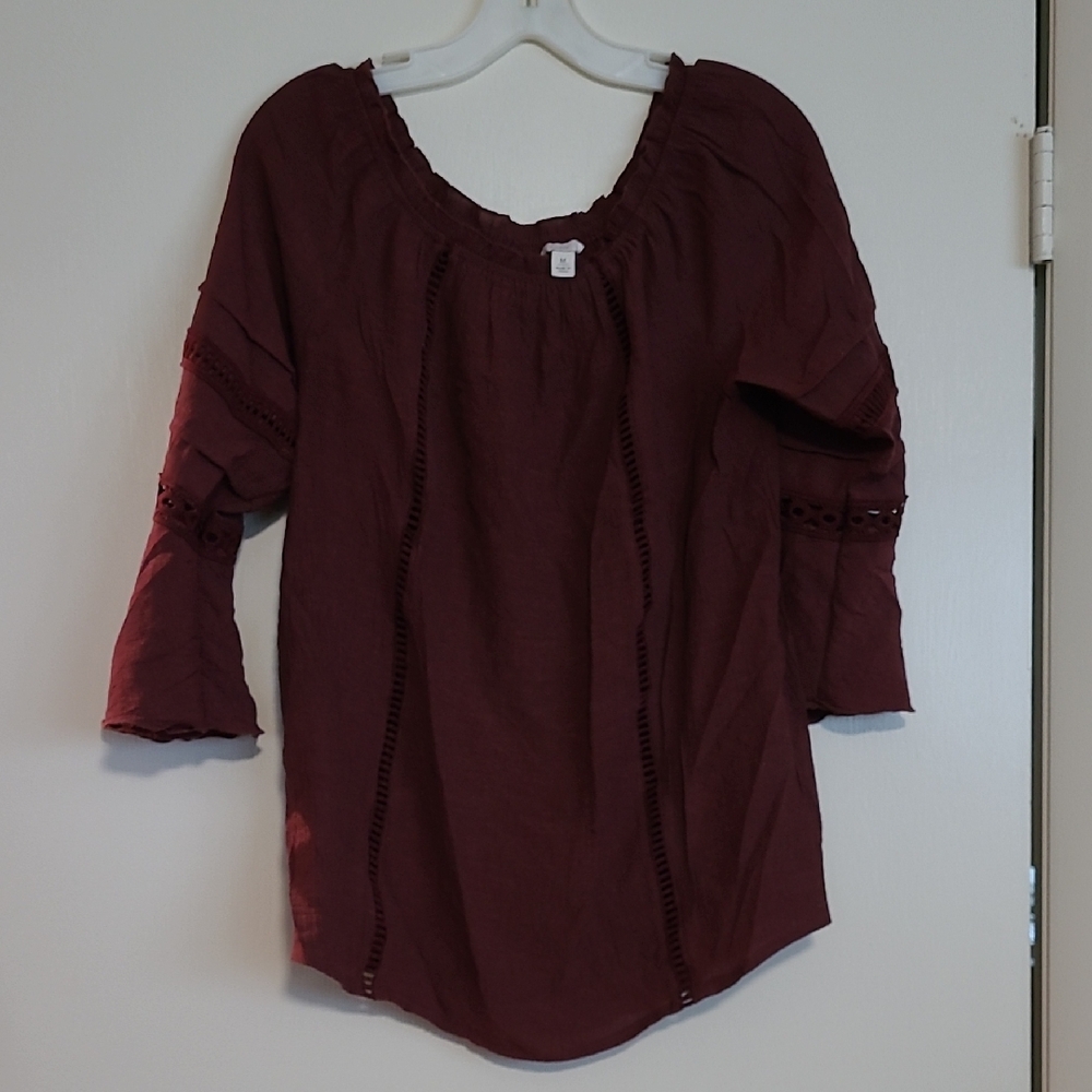 Women's Burgundy Top, Size Medium
